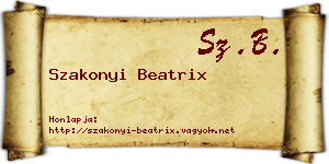 Szakonyi Beatrix névjegykártya