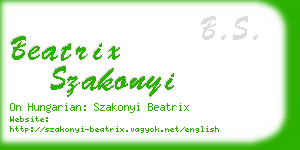 beatrix szakonyi business card